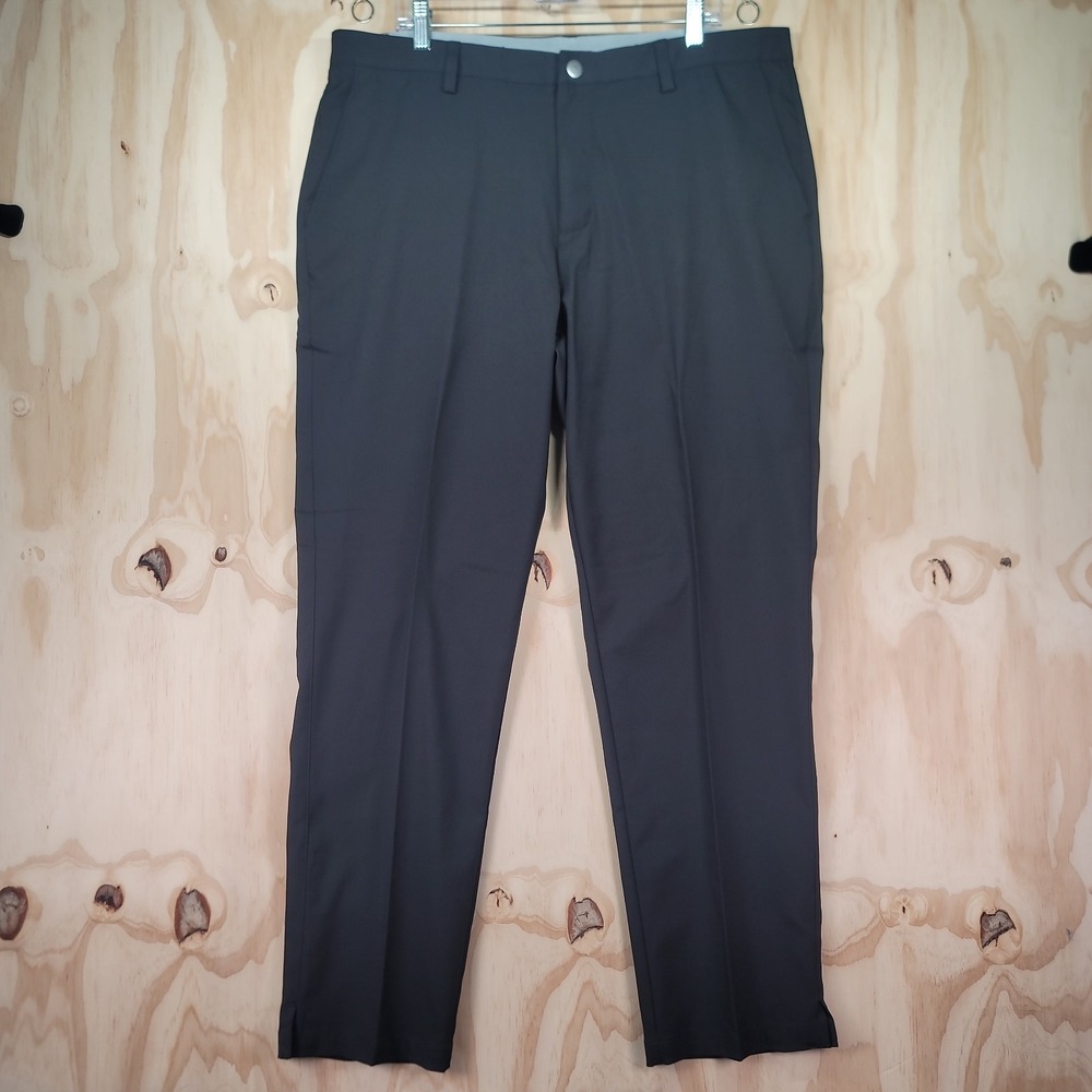 Puma Golf Jackpot Pants Mens 38x31.5 Dark Grey Flat Front Performance Trousers